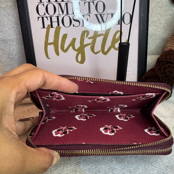 Coach Maroon Leather Wristlet - Picture 4 of 6